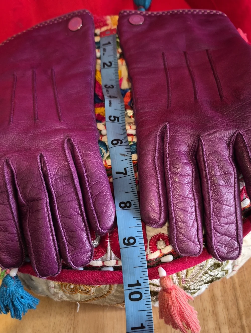 Coach Plum Leather Women's Gloves